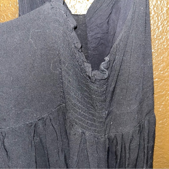 Black A-Line Baby Doll Style Mini Dress with Elastic on Top for Stretch, Size 2X - Picture 2 of 7